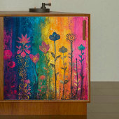 Abstracte Regenboogbloemen Decoupage Tissuepapier