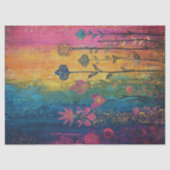 Abstracte Regenboogbloemen Decoupage Tissuepapier (Voorkant)