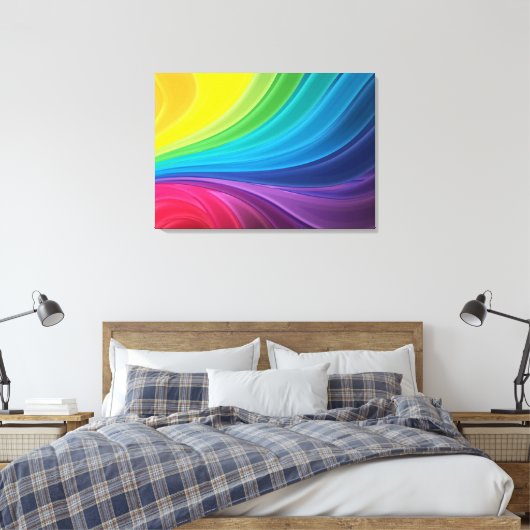 Abstracte regenboogdraden afdrukken (Insitu (Slaapkamer))