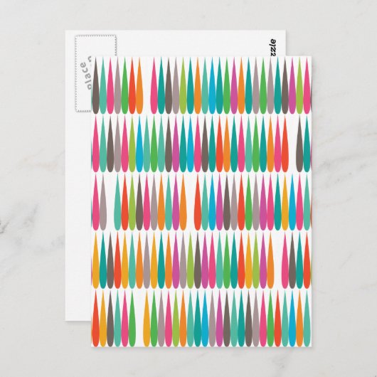 Abstracte regenboogdruppels kleurrijk modern patro briefkaart (Voorkant / Achterkant)