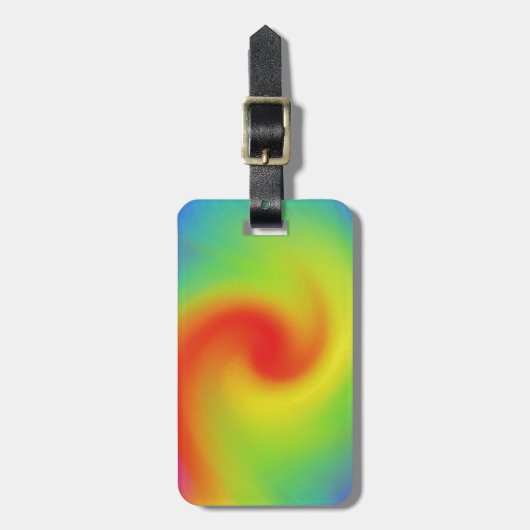 Abstracte regenbooggolfkunst kool bagagelabel (Voorkant verticaal)
