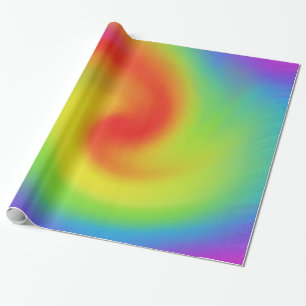Abstracte regenbooggolfkunst kool cadeaupapier