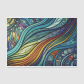 Abstracte regenbooggolven Kleurrijke Decoupage Tissuepapier (Voorkant)