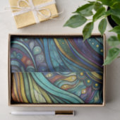 Abstracte regenbooggolven Kleurrijke Decoupage Tissuepapier (Geschenk)