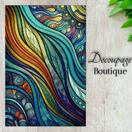 Abstracte Regenbooggolven Kleurrijke Decoupage Tissuepapier