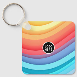 Abstracte regenbooggolven met voeg je eigen touch  sleutelhanger