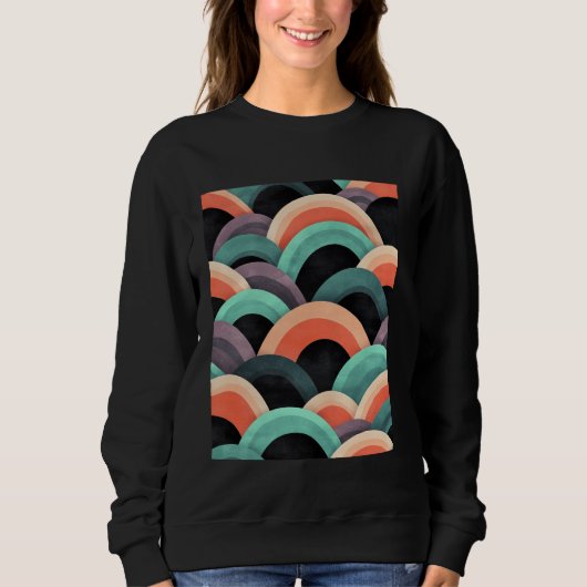 Abstracte regenbooggolven Moderne ontwerpkunst Trui (Voorkant)