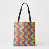Abstracte regenbooggolven tote bag (Voorkant)