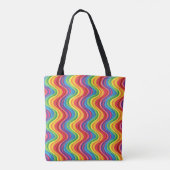 Abstracte regenbooggolven tote bag (Achterkant)