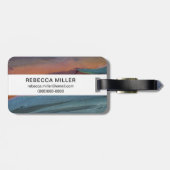 Abstracte Regenbooggomboom Bagagelabel (Achterkant horizontaal)