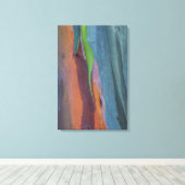 Abstracte Regenbooggomboom Canvas Afdruk (Insitu (Houten vloer))