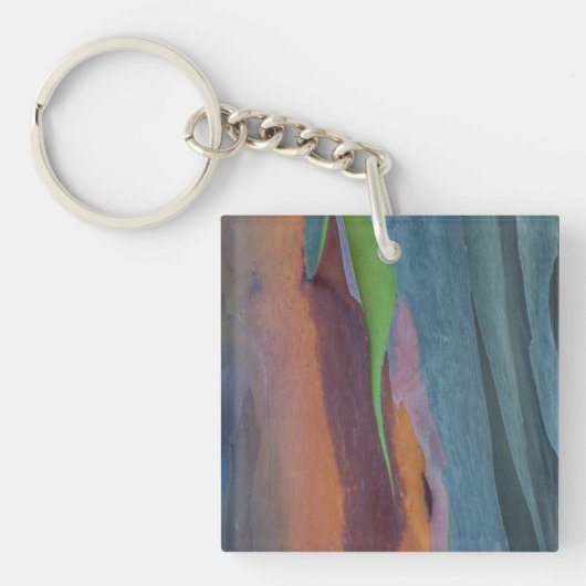 Abstracte Regenbooggomboom Sleutelhanger (Voorkant)