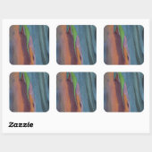 Abstracte Regenbooggomboom Vierkante Sticker (Vel)
