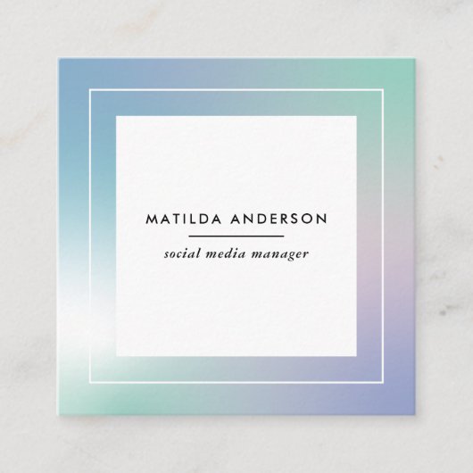 Abstracte regenbooggradiënt vierkante visitekaartje (Voorkant)