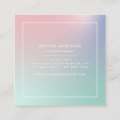 Abstracte regenbooggradiënt vierkante visitekaartje (Achterkant)