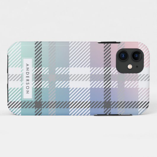 Abstracte regenbooggradiëntplaid Case-Mate iPhone case (Achterkant (horizontaal))