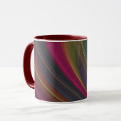 Abstracte regenboogkeramische Mok (Voorkant links)