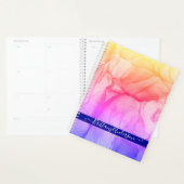 Abstracte regenboogkleuren Alcohol Ink Art Busines Planner (Display)