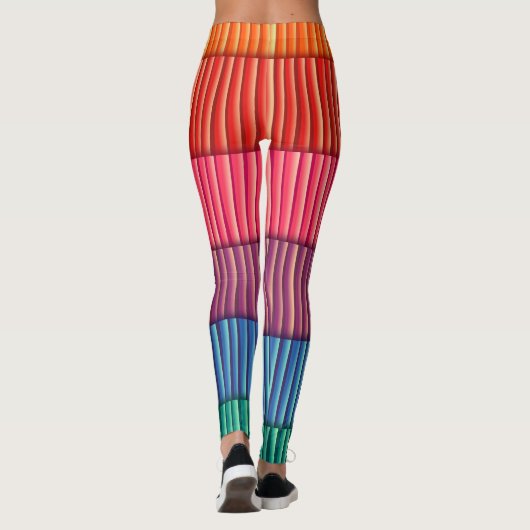 Abstracte regenboogkleuren leggings (Achterkant)