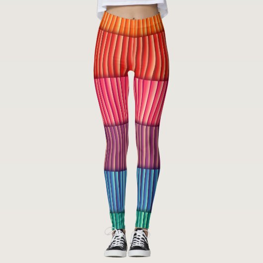Abstracte regenboogkleuren leggings (Voorkant)