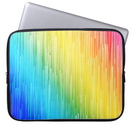 Abstracte regenboogkleurenlinialen Patroonhoes voo Laptop Sleeve