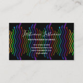 Abstracte regenboogkleurgolven kalligrafie visitekaartje (Achterkant)