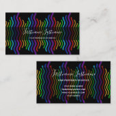 Abstracte regenboogkleurgolven kalligrafie visitekaartje (Voorkant / Achterkant)