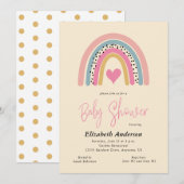 Abstracte regenboogkleurig Baby shower voor meisje Kaart (Voorkant / Achterkant)