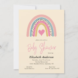 Abstracte regenboogkleurig Baby shower voor meisje Kaart