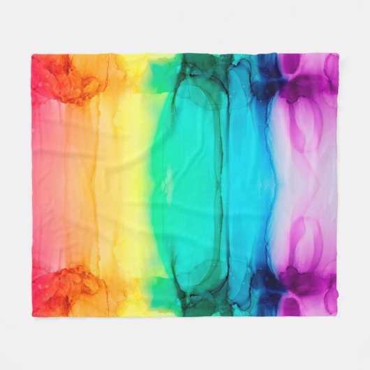 Abstracte regenboogkleurige achtergrond, behang. fleece deken (Voorkant (Horizontaal))