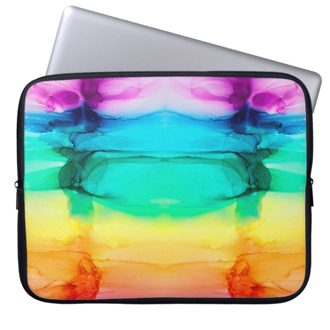 Abstracte regenboogkleurige achtergrond, behang.  laptop sleeve (Voorkant)