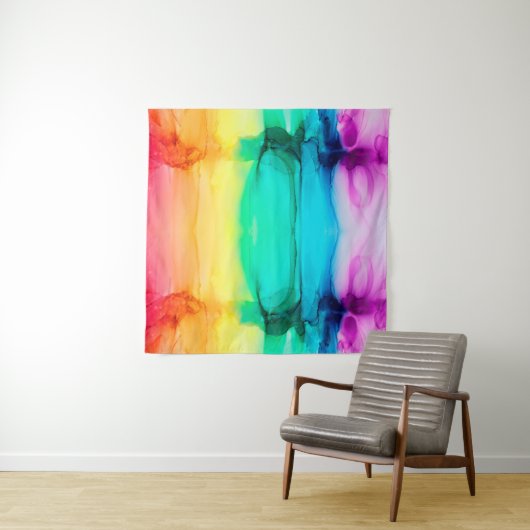 Abstracte regenboogkleurige achtergrond, behang. M Wandkleed (In Situ (horizontaal))