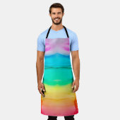 Abstracte regenboogkleurige achtergrond, behang. schort (Gedragen)