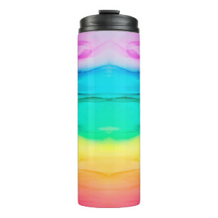 Abstracte regenboogkleurige achtergrond, behang. thermosbeker