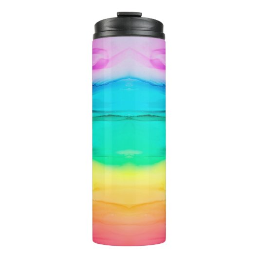 Abstracte regenboogkleurige achtergrond, behang.  thermosbeker (Voorkant)