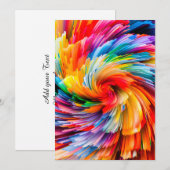 Abstracte Regenboogkleurige Draaikolk Modern Aankondiging (Voorkant / Achterkant)