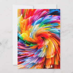Abstracte Regenboogkleurige Draaikolk Modern Feestdagenkaart