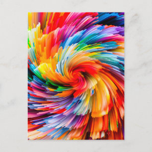 Abstracte Regenboogkleurige Draaikolk Modern Feestdagenkaart