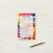 Abstracte Regenboogkleurige Draaikolk Modern Post-it® Notes (Op bureau)
