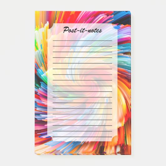 Abstracte Regenboogkleurige Draaikolk Modern Post-it® Notes (Voorkant)