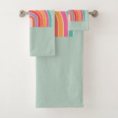 Abstracte regenboogkleurige moderne Arch Mint Gree Bad Handdoek (Insitu)