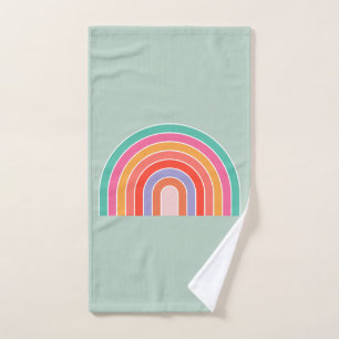 Abstracte regenboogkleurige moderne Arch Mint Gree Bad Handdoek
