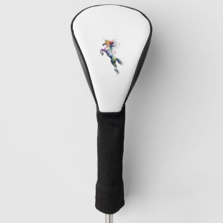 Abstracte regenboogkleurige waterverf van een eenh golfheadcover