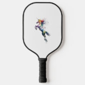 Abstracte regenboogkleurige waterverf van een eenh pickleball paddle (Voorkant)