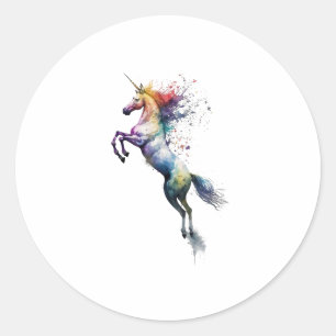 Abstracte regenboogkleurige waterverf van een eenh ronde sticker