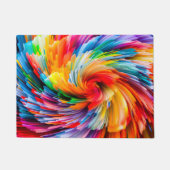 Abstracte regenboogkleurige werveling modern deurmat (Voorkant)