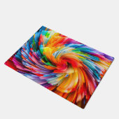Abstracte regenboogkleurige werveling modern deurmat (Schuin)