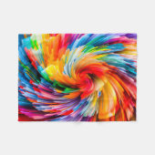 Abstracte regenboogkleurige werveling modern fleece deken (Voorkant (Horizontaal))