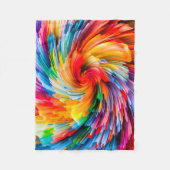 Abstracte regenboogkleurige werveling modern fleece deken (Voorkant)