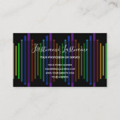 Abstracte regenboogkleurlijnkalligrafie visitekaartje (Achterkant)